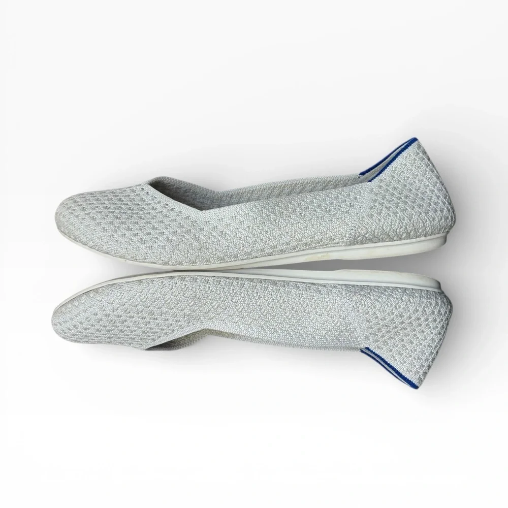 Rothy’s the square white honeycomb salt flat shoes 8.5